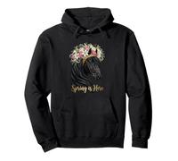 Spring Is Here Floral Horse Portrait Western Artwork Pullover Hoodie