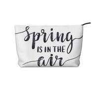 Spring is in The Air Corduroy Makeup Bag - Portable and Stylish Cosmetic Organizer for Beauty Essentials, Zipper Closure, Travel-Friendly, Cosmetics Bag, Gift for Her