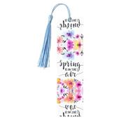 Spring is in The Air Print Wooden Bookmark Bookmarks with Tassels Book Marks for Reading Hardcover Books Notebooks