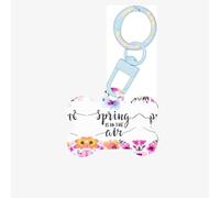 Spring is in The Air Printing Acrylic Dog Bone Ornament,Dog Tags Personalized Pet Ornament, Key Chain Bone Shaped Id Tags