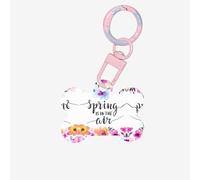 Spring is in The Air Printing Acrylic Dog Bone Ornament,Dog Tags Personalized Pet Ornament, Key Chain Bone Shaped Id Tags
