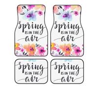 Spring Is In The Air Universal Car Floor Mats 4 Piece Set, Front & Rear Waterproof Non-Slip Car Foot Mats, Car Carpet Protectors For Most Sedans, Trucks, Suv