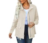 Spring Jacket Women Womens Lightweight Jackets Ladies Smart Jackets Summer Jackets for Women Womens Winter Coats Gym Clothes for Women Plus Size Jackets for Women UK Beige