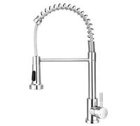 Spring Kitchen Mixer Tap with Pull Out Spray,Heavy Duty Dual Modes Sprayer Basin Faucet,Single Handle Faucet for Hot & Cold Water with Hoses, Easy Install with UK Standard 1/2'' Fittings