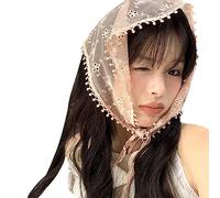 Spring Lace Flower Headscarf For Female Elegant Lady Headpiece Decorative Hairband Music Festival Women Hair Accessories Fashion Headscarf Hair Scarf