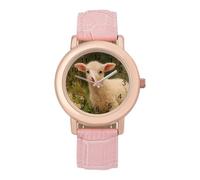 Spring Lamb Women’s Watch Quartz Wristwatch Analog with Leather Strap for Office
