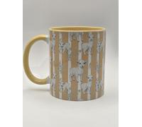 Spring Lambs Mug. Coffee/Tea Mug. Beautiful Spring Lamb Design on a Yellow Mug