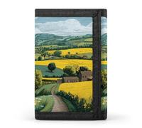 Spring Landscape in Countryside Men Trifold Wallets with Card Holders Keychain Slim Purse Money Clip for Women