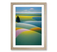 Spring Landscape Serene Framed Wall Art Print A2 Oak