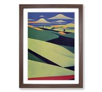 Spring Landscape Serene Framed Wall Art Print A2 Walnut