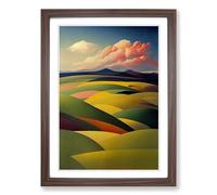 Spring Landscape Serene Framed Wall Art Print A2 Walnut