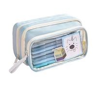 Spring | Large Zipper Spring Case Various Subjects | Aesthetic School Needs for Young Children Young Women, Blue, riferimento alla descrizione, Refer to description