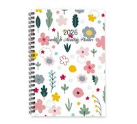 Spring Leaves and Flowers 2026 Journal A5 To Do List Notebook Notebook Organiser Organiser Gifts for Women Diary for Workout Week To View Monthly Year Diary Planner with Dotted Line Note Page Slim