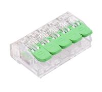 Spring Lever Clamp Terminal Block Connector 32A 450V Reusable Quick Electrical Wiring Fast Fit (5 Way, Pack of 10)