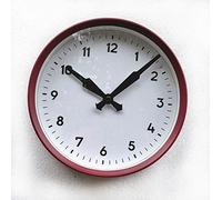 Spring life Vintage Retro Railway Office School Factory Style Wall Clock 25CM in 2 colours (Wine red)