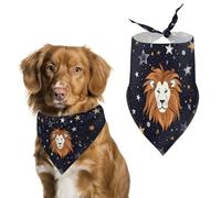 Spring Lion and Stars Dog Bandanas Triangle Holiday Pet Neck Scarf Soft Adjustable Bib Handkerchief Accessories Washable Durable Fabric for Pet Puppy Cats Large Dog