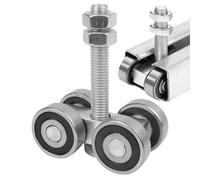 Spring Loaded Gate Roller Set - Wheel with Robust Suspension | 4-Wheel Trolley Mounting Roller | Barn Door Wheels | Box Rail Hanger | 4-Wheel Trolley Mounting Roller | High Performance Castor Wheels |