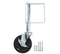 Spring Loaded Gate Wheel Caster, Heavy Duty 4in Aluminum Multi Function Damping Caster with Rubber Wheel, 75kg Load Capacity for Uneven Ground, Farm Gate or Door Use (White)