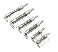 Spring Loaded Latch 10Pcs Stainless Steel Spring Loaded Door Lock Bolts Padlock Clasp Catch Lock Sliding Bolts Lock Anti-Theft Door Latch(Right-3inch)