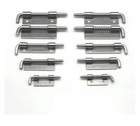 Spring Loaded Latch 10pcs Stainless Steel Spring Loaded Metal Security Barrel Bolt Latch Silver Tone Spring Latches Door Cabinet Hinges Home Hardware for Yard Gate Shed Door(4-Hole-L)(1no Holel)