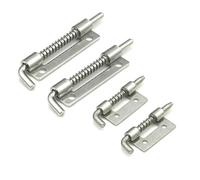 Spring Loaded Latch Pin, 304 Stainless Steel Security Bolt for Door Cabinet Hinges, Silver Finish 2-Pack