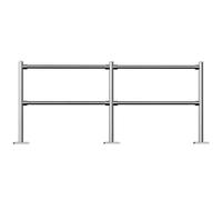 Spring-Loaded Metal Swing Safety Gate for Supermarkets - One-Way Import/Export Access Automatic Closing Pedestrian Door Cashier Counter Silver 200x100cm.