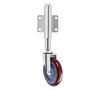 Spring Loaded Polyurethanes Gate Castor,5 Inch Heavy Duty Furniture Swivel Caster Wheel,Height Adjustable 30/60mm,Load Capacity 220lbs,with 4 Holes Universal Mount Plate Castors (Color : Brake(Univers