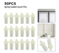 Spring Loaded Replacement Pins for Plantation Shutter Louver Repair - 50 pcs White Plastic DIY Fasteners, Rust-Resistant, No Studs Required