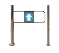 Spring-Loaded Safety Swing Gate - 1-Way Automatic Closing Door for Supermarket,Warehouse & Library Entrance -R(Silverl,100x97cm)