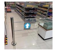 Spring-Loaded Safety Swing Gate, 50 60 70 80 90 100 Cm Passage/Hallway/Entrance Automatic Closing 1-Way Door for Library Store Shopping Malls Import Export(Silver-R,55x100cm (22x39in)) (Silverl 6