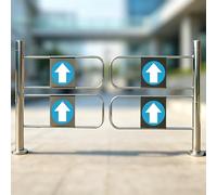 Spring-Loaded Safety Swing Gate,Automatic Stainless Steel Swing Gate for Supermarkets,1-Way Self-Closing Door for Factory Aisles, Yards & Libraries