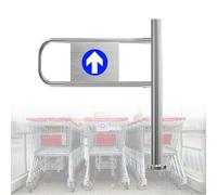 Spring-Loaded Safety Swing Gate for Secure Pedestrian Access in Warehouses, Libraries, Stores, and Malls - One-Way Entrance Solution