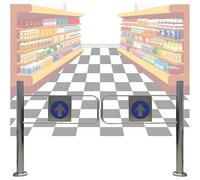 Spring-Loaded Safety Swing Gate for Supermarket & Commercial Entrance, Easy-Install Access Control Door, Automatic Closing 1-Way Door, Only Be Pushed in But Not Out(140x100cm/4.6x3.2ft)