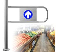 Spring-Loaded Safety Swing Gate, Stainless Steel Entrance and Exit Device, Automatic Closing Way Door, Durable Safety Closure Device, for Pedestrian Access Control, for Store/Warehouse Left-60x100cm