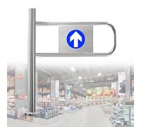 Spring-Loaded Safety Swing Gate, Supermarket Entrance Safety Gate, Durable 90° Metal Entrance Barrier, Automatic Closing Gate,for Industrial Factory Supermarket Aisle Left-83
