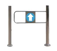 Spring-Loaded Swing Gate, One-Way Supermarket Entrance Door, Stainless Steel Entry Device, 90-Degree Opening Metal Barrier for Supermarket and Factory Aisles