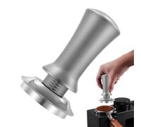 Spring Loaded Tamper - 53mm Adjustable Depth Coffee Ground Press Tool with Scale Mark - Manual Calibrated Tool for Brewing Preparation Home Kitchen Shop