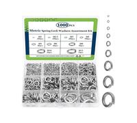 Spring Lock Washers Assortment Kit(1000 Pack), M2 M2.5 M3 M4 M5 M6 M8 M10 M12 Metric Split Lock Washer Set, Lock Washers