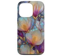 Spring Magnolia Bloom Mosaic Floral Art Case for iPhone 13 Pro