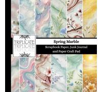 Spring Marble Scrapbook Paper, Junk Journal and Paper Craft Pad: 24 double-sided matte pages of 8.5 x 8.5 inch 60lb (90gsm) decorative craft paper of 12 background designs (4 of each design)