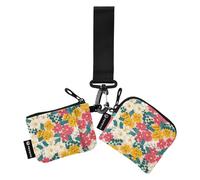 Spring Meadow Flower Women's Coin Pouches Card Holder Small Portable Key Chain Wallet Change Purse with Zipper Coin Pocket for Women Men 2 Pcs, Spring Meadow Flower colorful, One Size, Modern