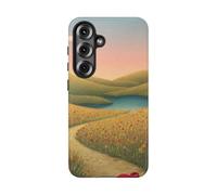 Spring Meadow Path with Flowers and Lake - Glossy Tough Case - Compatible with Samsung Galaxy S25
