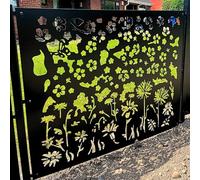 Spring Metal Fences Panels Posts 1.15x1m Decorative Gardens Steel Fencing Screens Privacy Patio Divider Screening Ideas Steel Laser Cut Deck Railing Gate Trellis (Fence Panel with 2 Concreting Posts)