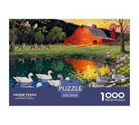 Spring Morning Farm Awakening Wooden Jigsaw Puzzle Waterproof 1000 Piece Puzzles for Adults Gifts Colourful Challenging Games