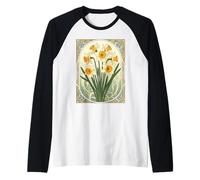 Spring Motif Daffodil March Birthflower Raglan Baseball Tee