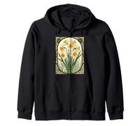 Spring Motif Daffodil March Birthflower Zip Hoodie