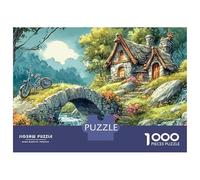 Spring Mountain 1000 Piece Jigsaw Puzzles Cottage in Enchanted Forest Family Game Challenge High Difficulty Educational Game for Adults & Kids Age 12 Years Up 38x26cm/1000pcs