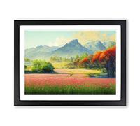 Spring Mountain View Vol.1 Framed Print | A2 Black Framed Wall Art | Ready to Hang | Modern Landscape Picture | Living Room Bedroom Lounge Office
