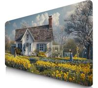 Spring Mouse Mat 1000x500x3mm XXL Gaming Mouse Pad Cabin Desk Mat, Table Mats with Non-Slip, Soft Smooth Surface, Stitched Edges Desk Pad, Waterproof Fabric, Durable, Office Accessories, Gifts F0-1064
