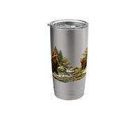 Spring National Park Adventure Camping Grizzly Bear Scene Stainless Steel Insulated Tumbler